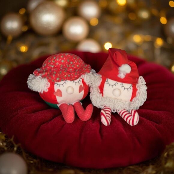 Mid Century House of Hatten Christmas Santa Mrs. Claus Chubby Plush - Picture 1 of 11